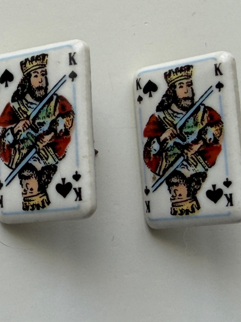 Vintage King of Spades post earrings